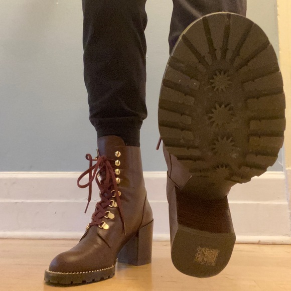 Worn once! Stuart Weitzman Kolbie Chain Block Bootie - size 7 - Picture 4 of 5